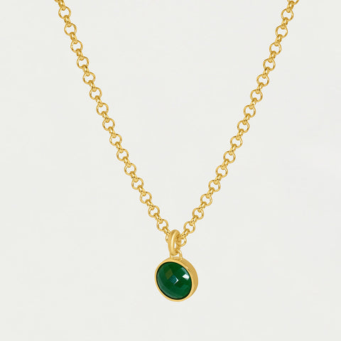 Signature Pendant Necklace - Gold / Green Onyx