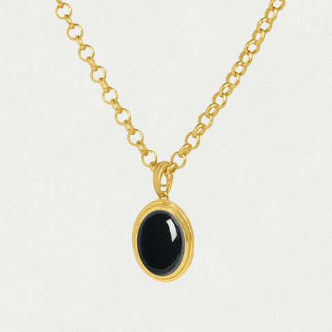 Forme Gemstone Statement Necklace - Gold / Black Onyx