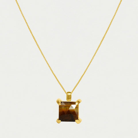 Nomad Midi Gemstone Pendant - Gold / Tiger's Eye