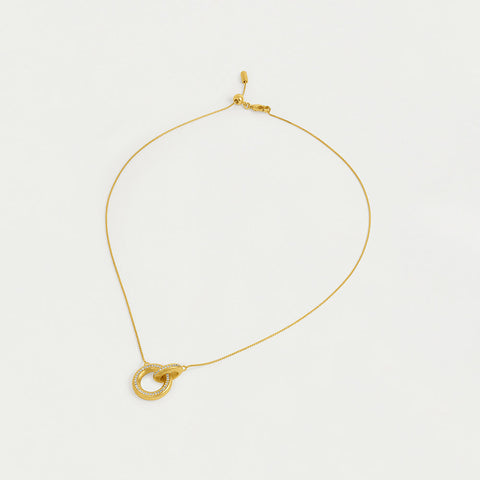 Colette Pavé Hoop Pendant - Gold