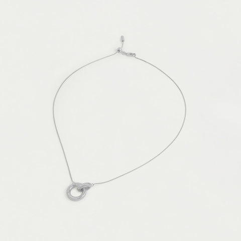 Colette Pavé Hoop Pendant - Silver