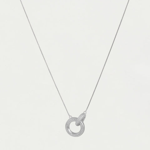 Colette Pavé Hoop Pendant - Silver