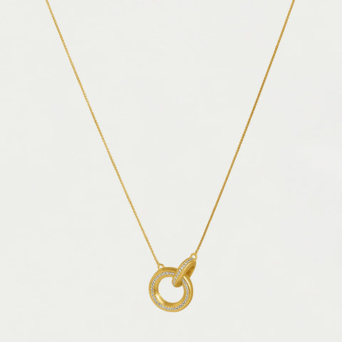 Colette Pavé Hoop Pendant - Gold