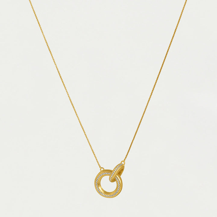 Colette Pavé Hoop Pendant - Gold