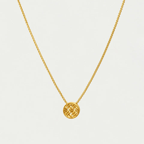 Weave Disc Pendant - Gold