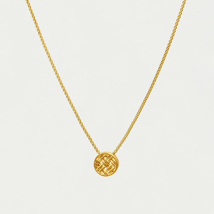 Weave Disc Pendant - Gold
