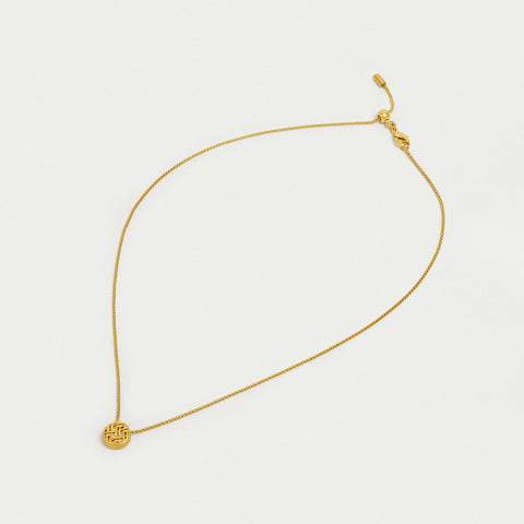 Weave Disc Pendant - Gold