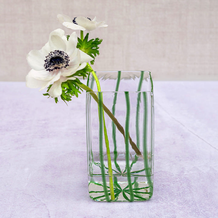 Nuovo Stripe Green Square Vase