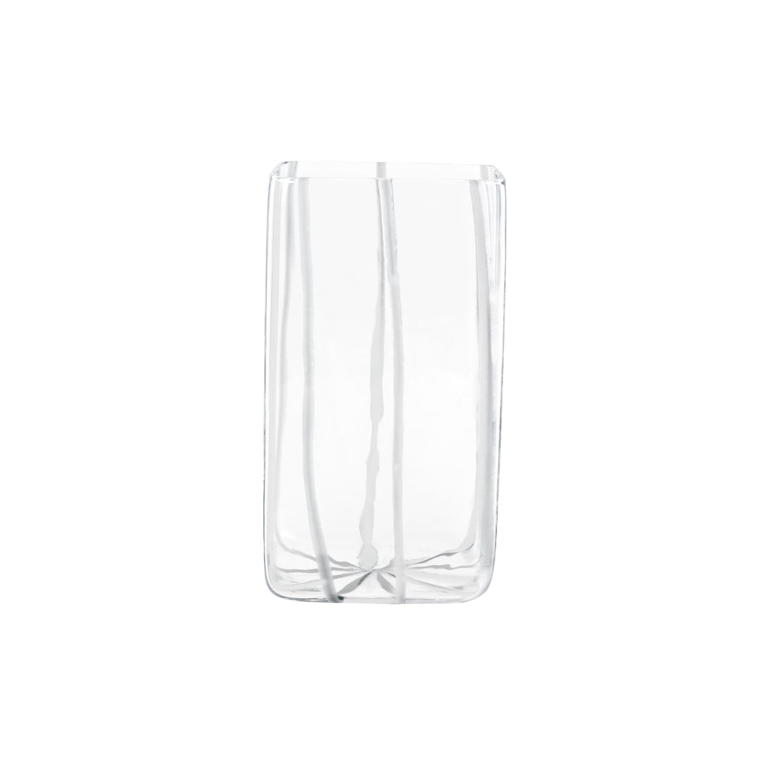 Nuovo Stripe White Square Vase