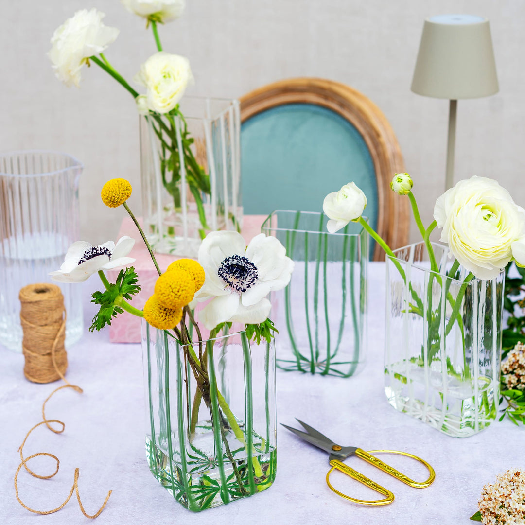 Nuovo Stripe White Square Vase