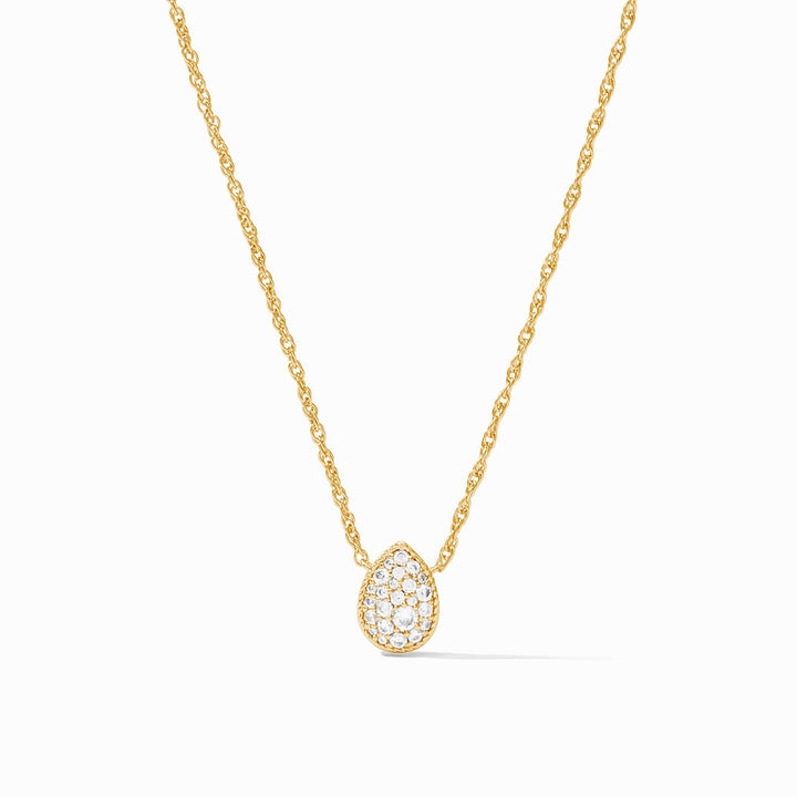 Birthstone Teardrop Delicate Necklace - Diamond - CZ - April