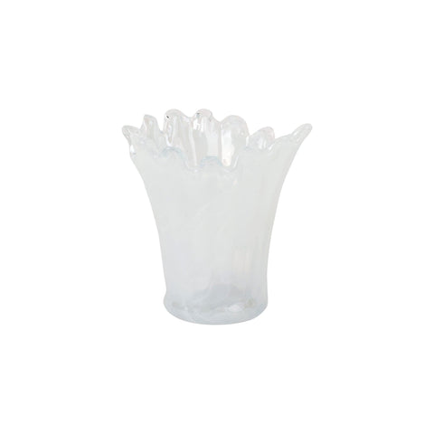 Onda Glass White Short Vase