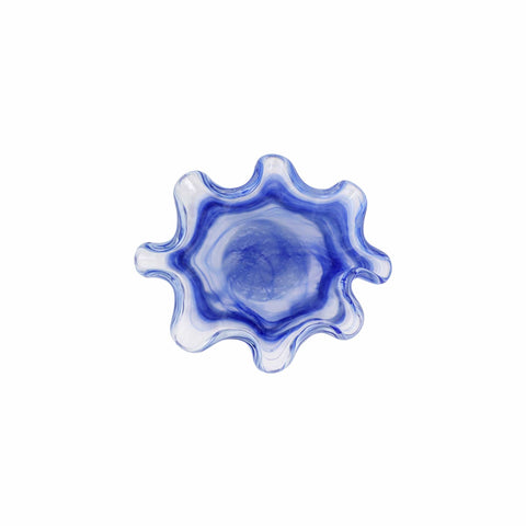 Onda Glass Cobalt Petite Ruffled Bowl