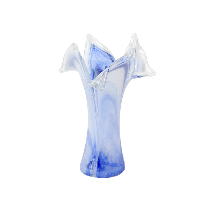 Onda Glass Cobalt Twisted Flower Vase