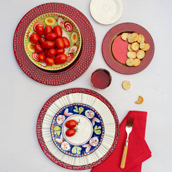 Pelli Glass Red Salad Plate