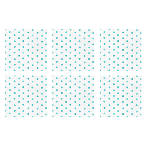 Papersoft Napkins Dot Aqua Cocktail Napkins (Pack of 20) - Set of 6