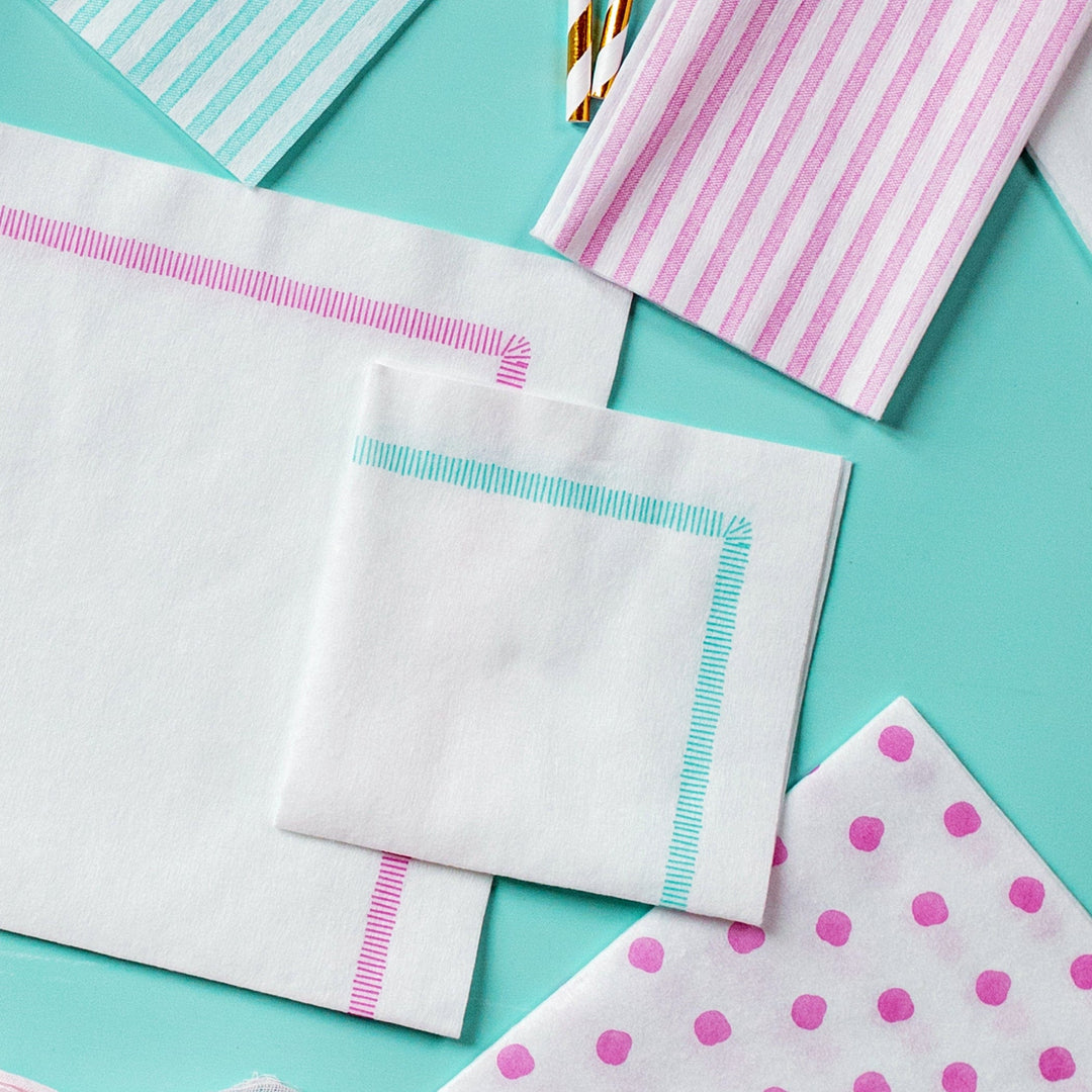 Papersoft Napkins Fringe Aqua Cocktail Napkins (Pack of 20)