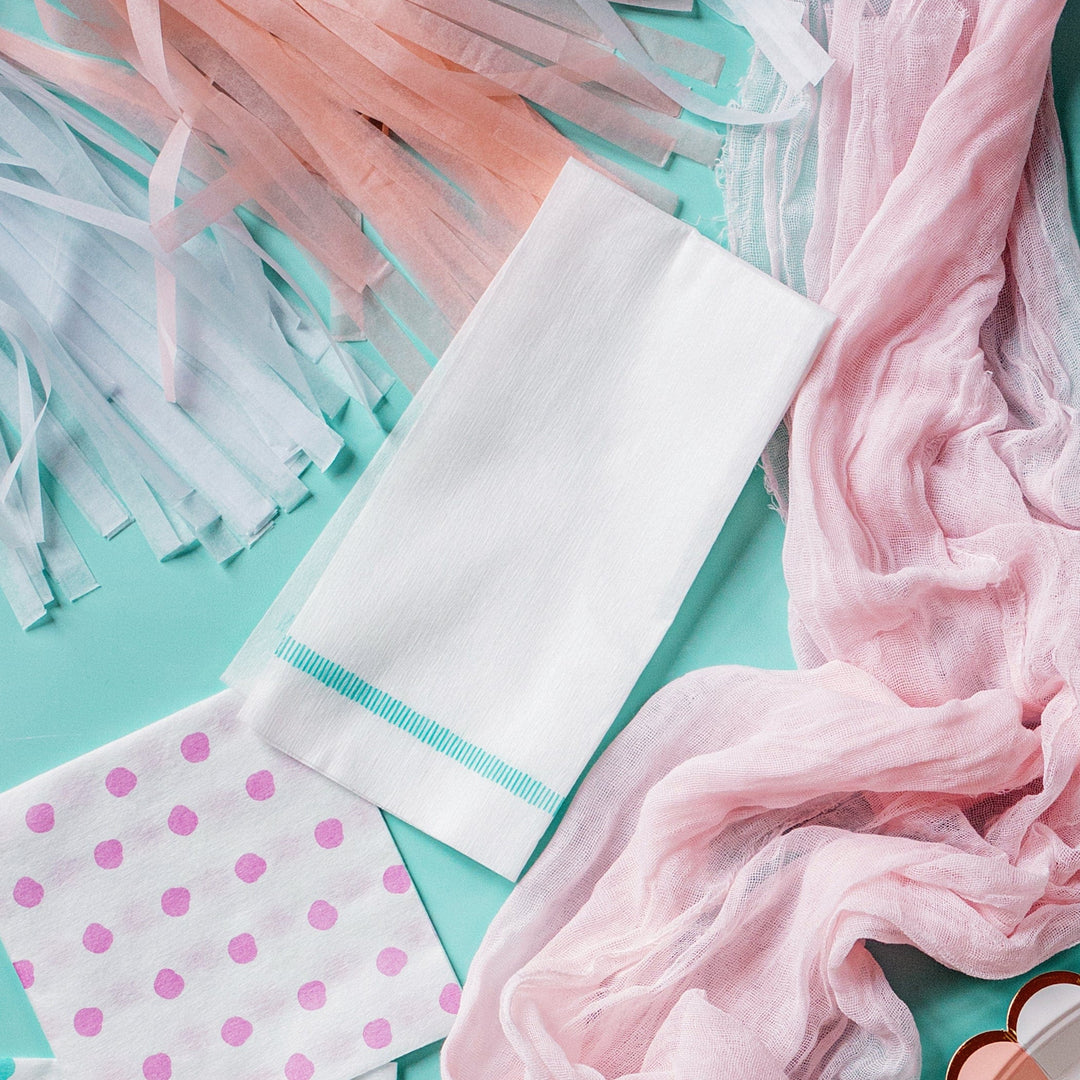 Papersoft Napkins Fringe Aqua Guest Towels (Pack of 20)