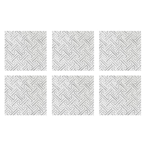 Papersoft Napkins Greek Key Light Gray Cocktail Napkins (Pack of 20) - Set of 6