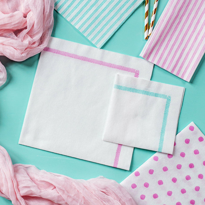 Papersoft Napkins Fringe Pink Dinner Napkins (Pack of 20)