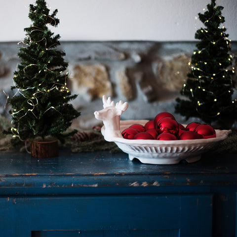 Pietra Natale Figural Deer Shallow Bowl