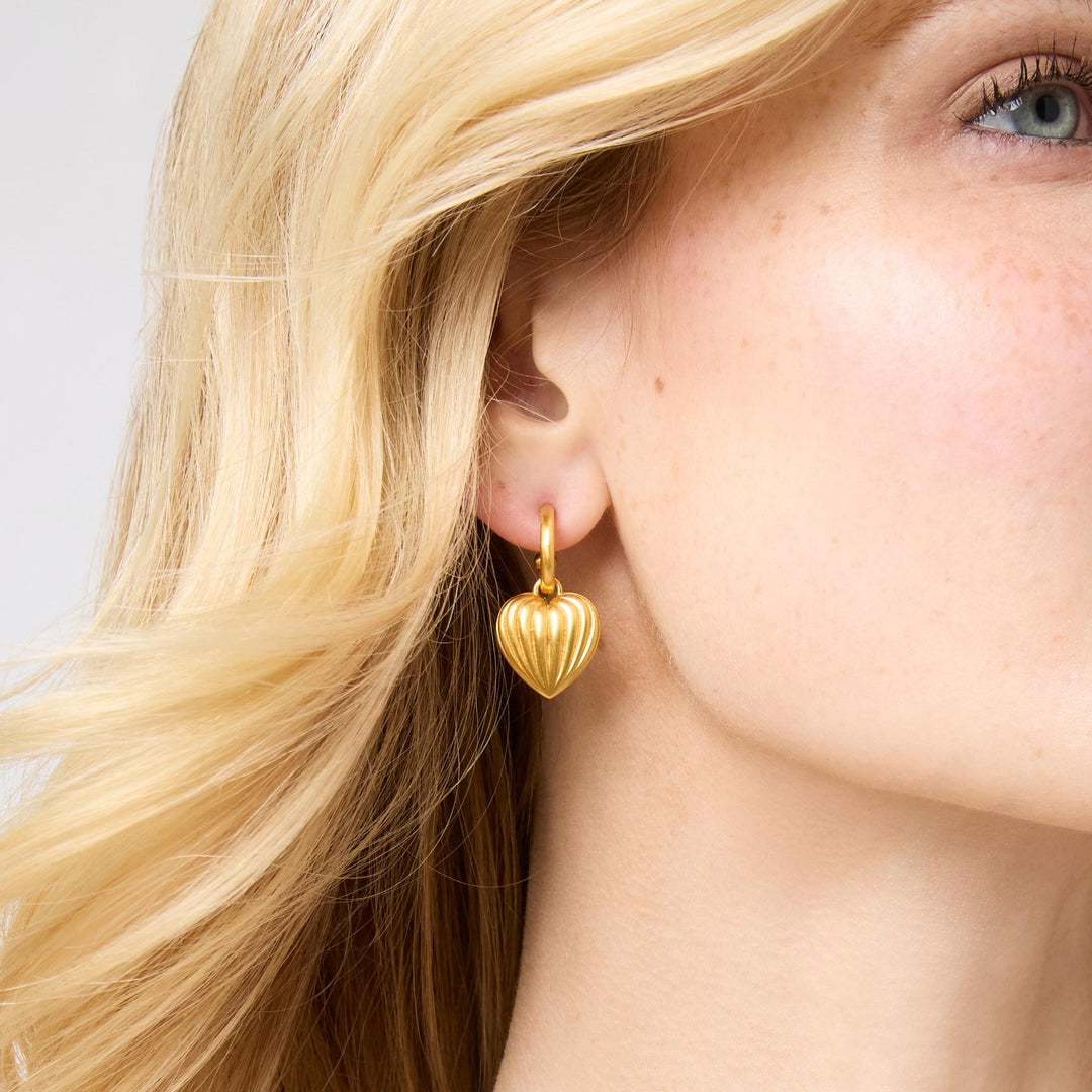 Puffy Heart Hoop &amp; Charm Earring