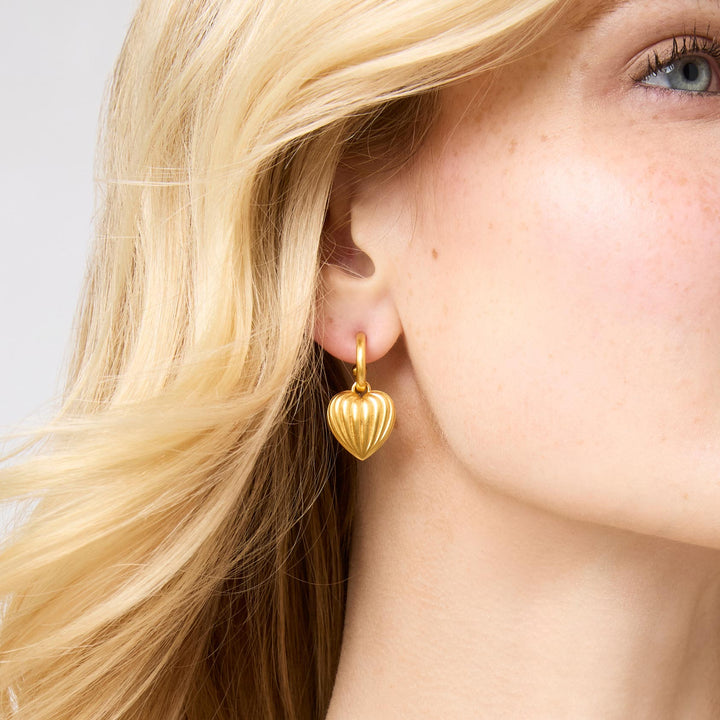 Puffy Heart Hoop &amp; Charm Earring