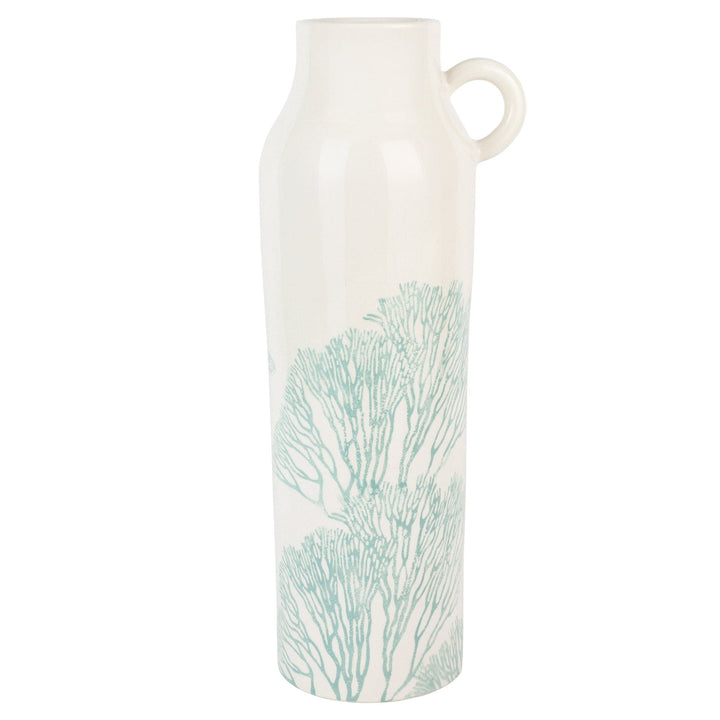 Reef Large White Tall Handled Vase
