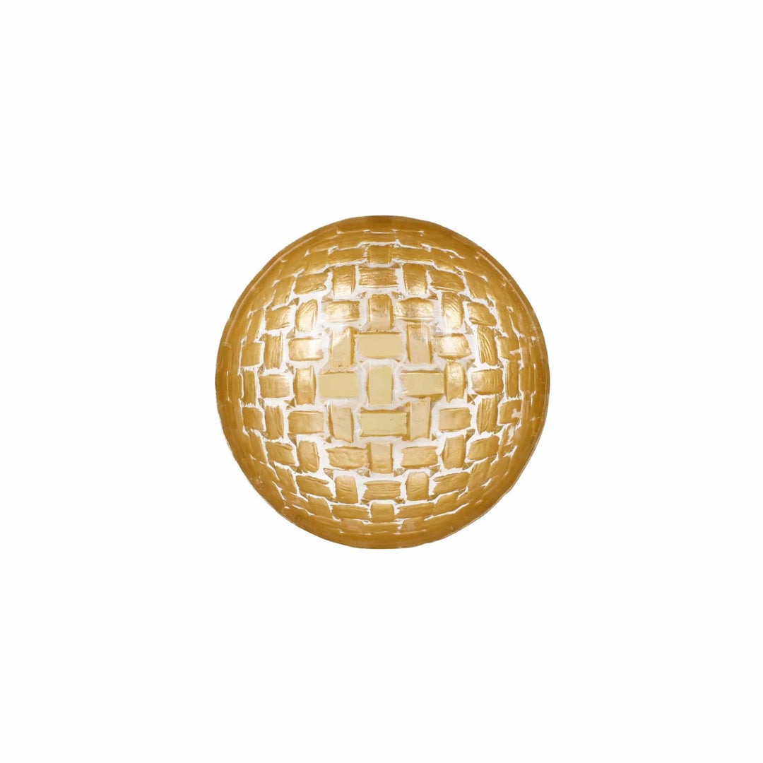 Rufolo Glass Gold Basketweave Dipping Bowl