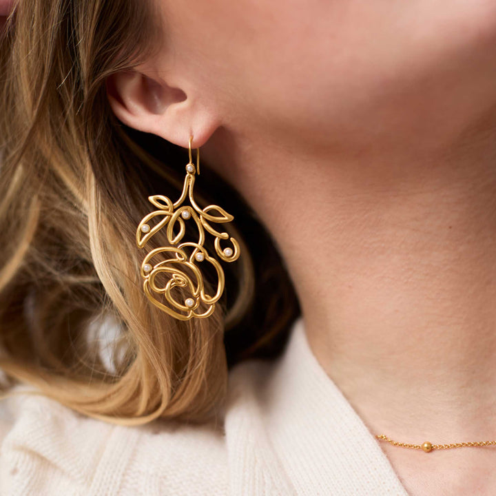 Rose Calligraphy Earring