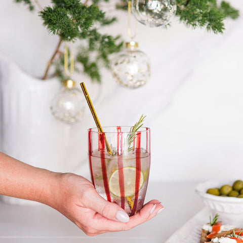 Nuovo Stripe Red Tall Tumbler