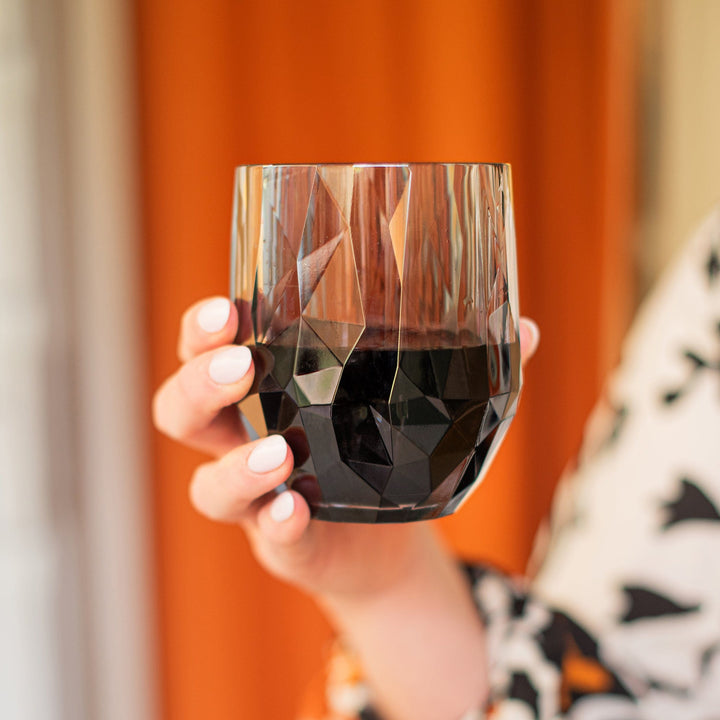 Superglass Polycarbonate Smoke Gray Stemless Wine Glass