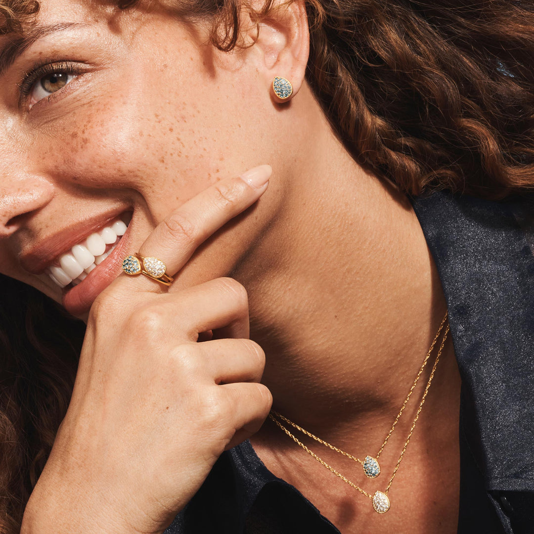 Pavé Teardrop Stacking Ring