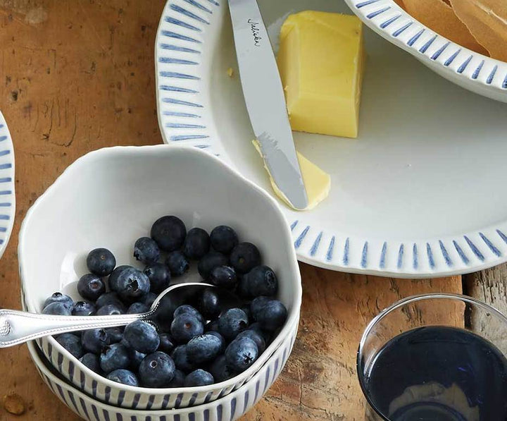 Sitio Stripe 17.5" Platter - Indigo
