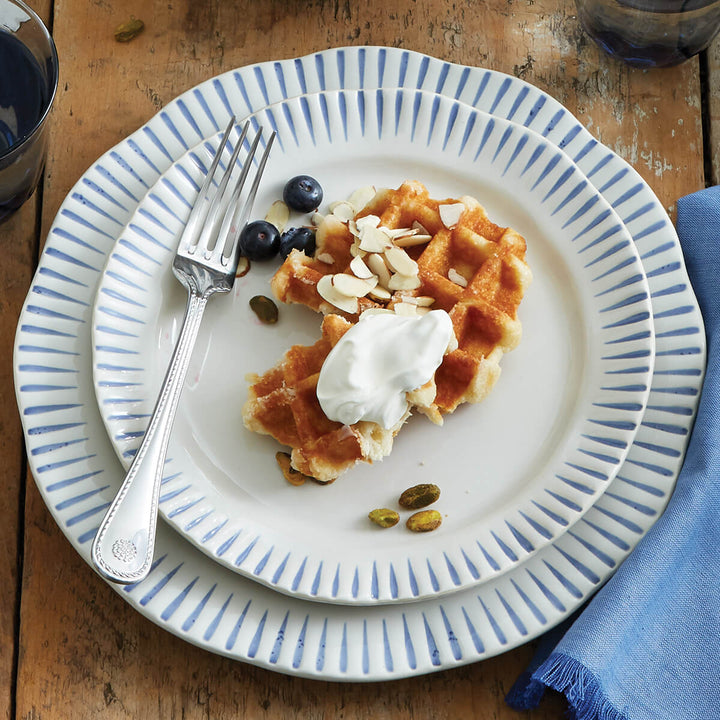 Sitio Stripe Dessert/Salad Plate - Indigo
