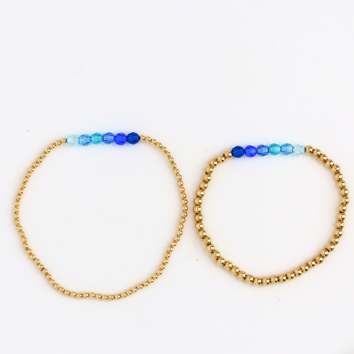 Mother &amp; Daughter Sky Is Blue Bracelet Duo