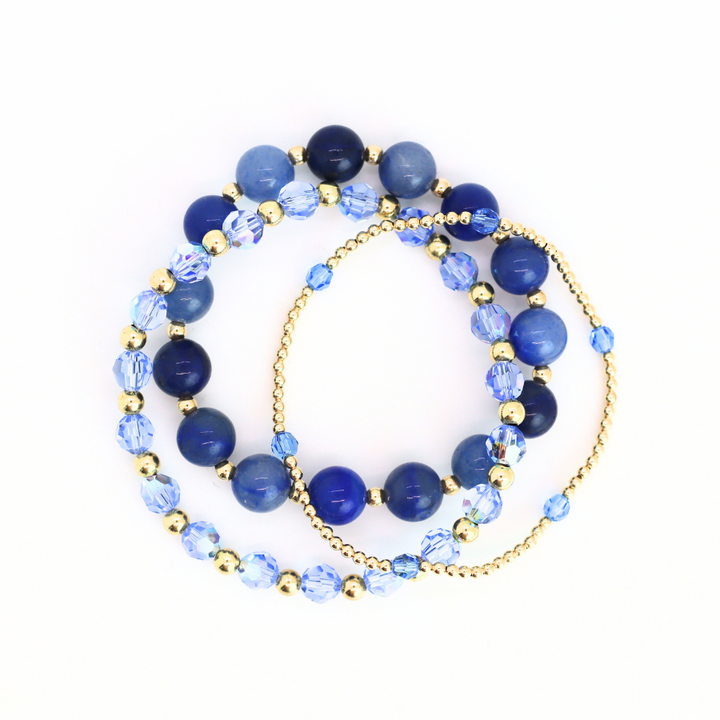 Kyanite &amp; Gold, 8mm Bracelet