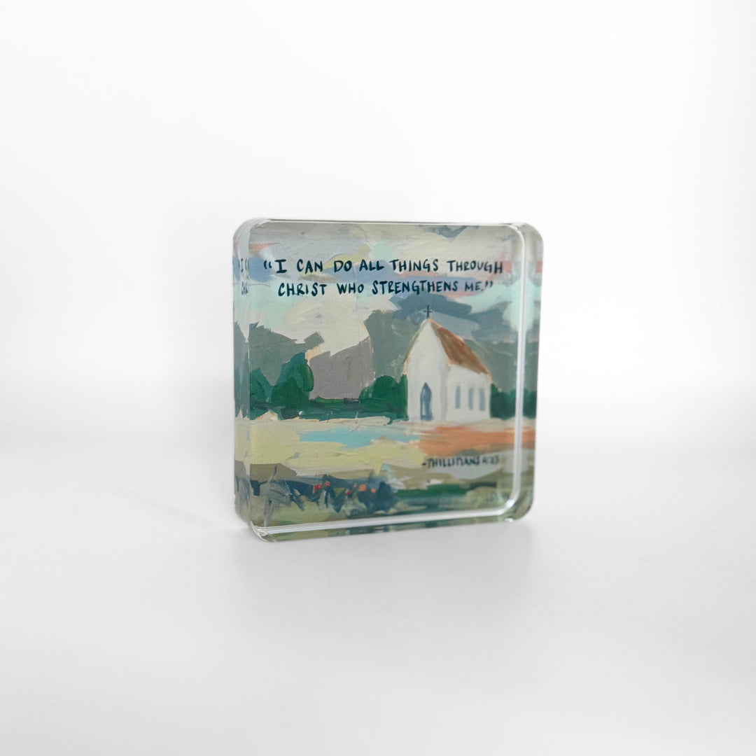 Philippians 4:13 Acrylic Scripture Block