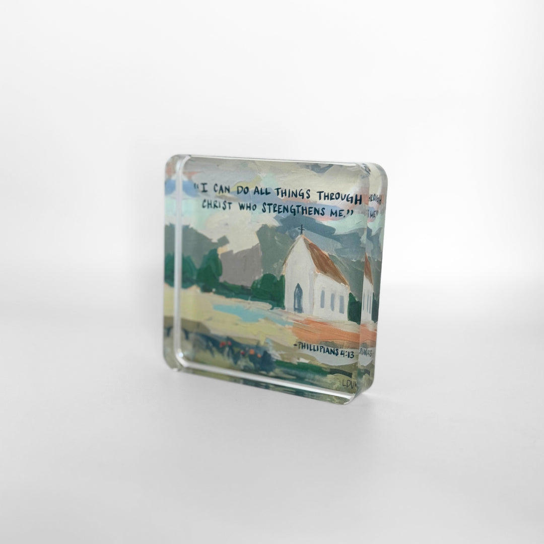 Philippians 4:13 Acrylic Scripture Block