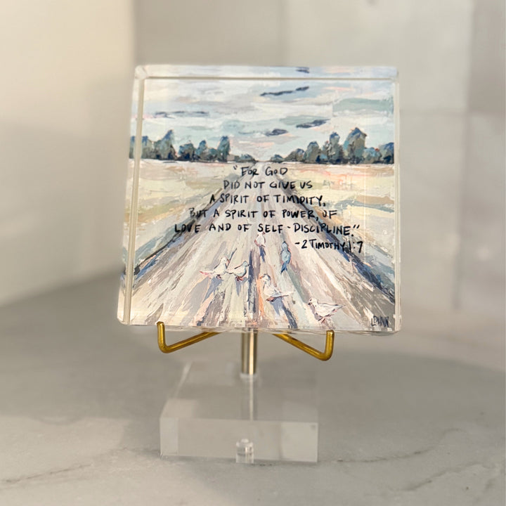 2 Timothy 1:7 Acrylic Scripture Block