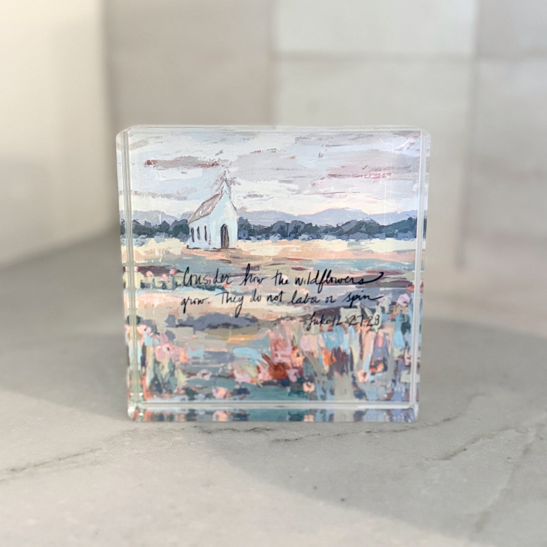 Luke 12:27-28 Acrylic Scripture Block