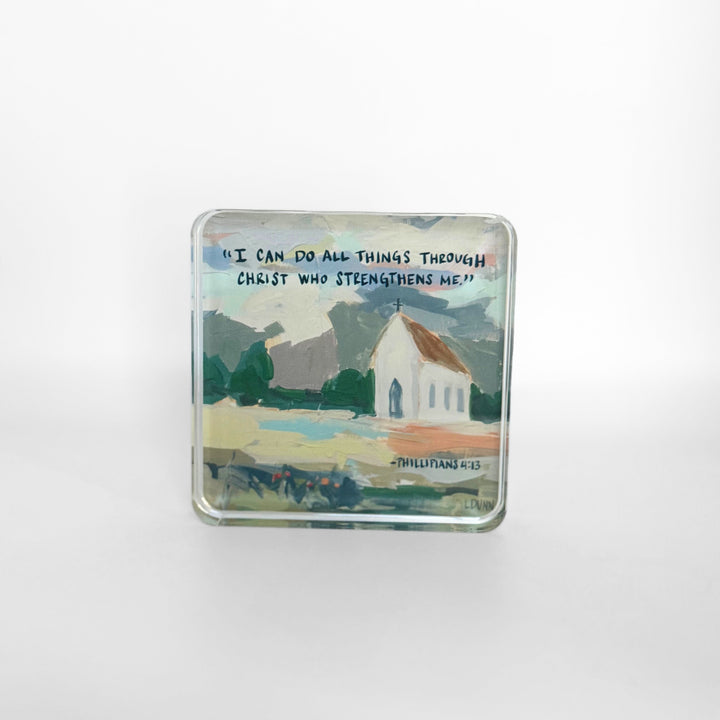 Philippians 4:13 Acrylic Scripture Block