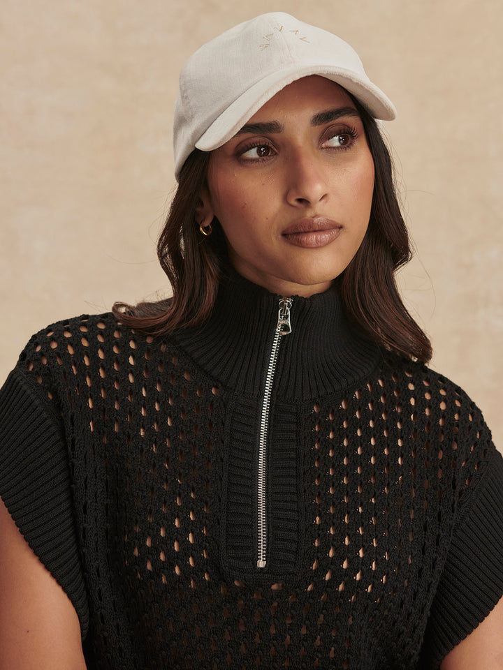 Gaines Half Zip Knit (Black)