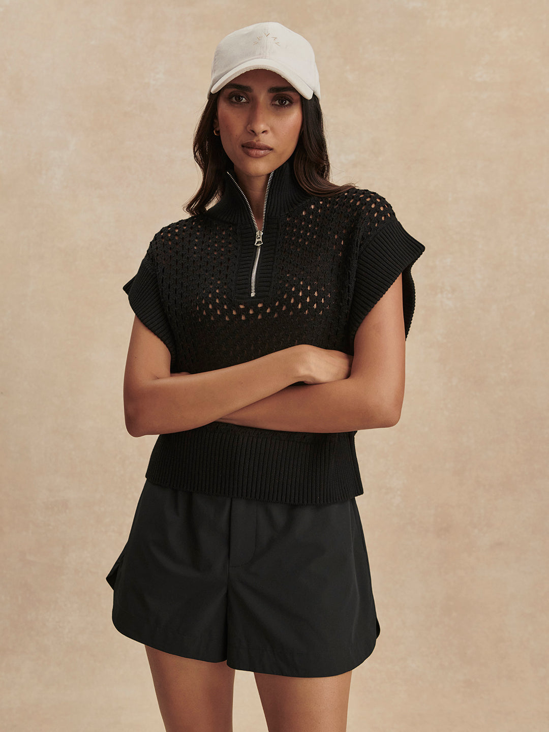 Gaines Half Zip Knit (Black)