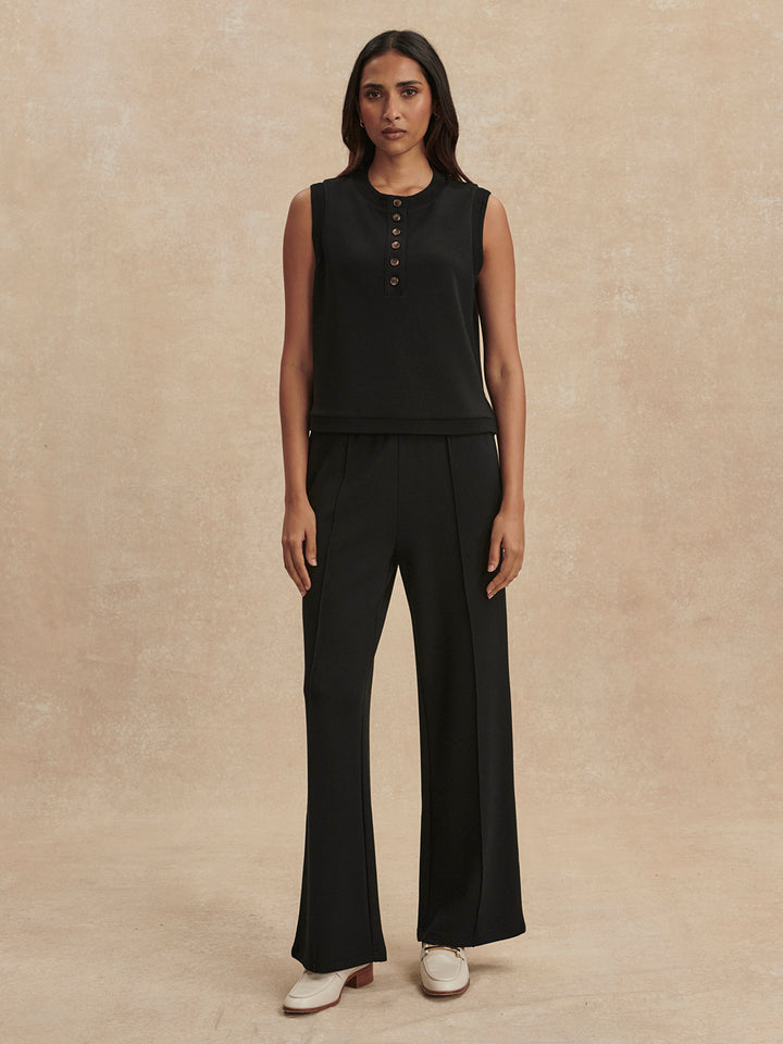 Marla Button Placket Tank (Black)