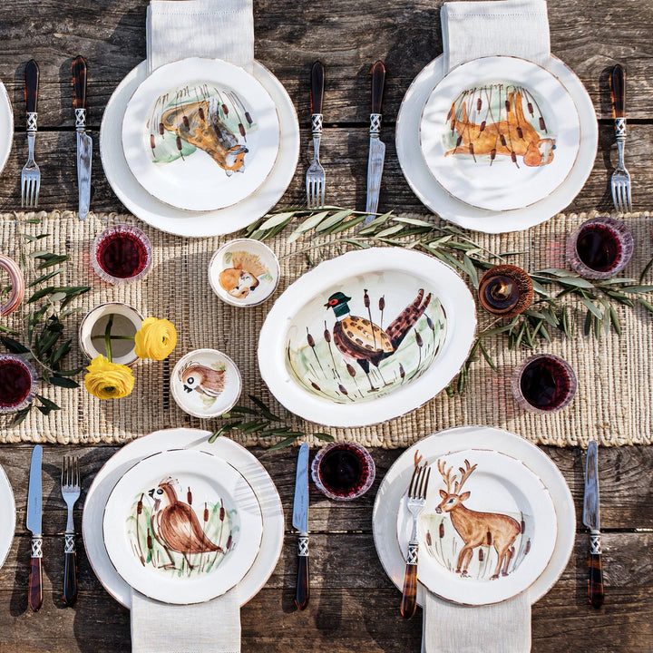 Wildlife Pheasant Small Rimmed Oval Bowl