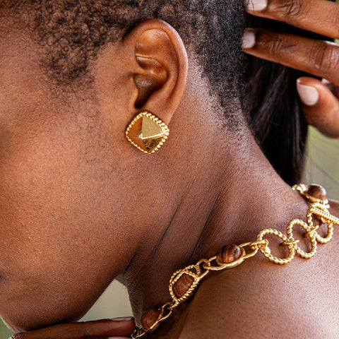 Blandine Clip Earrings - Gold