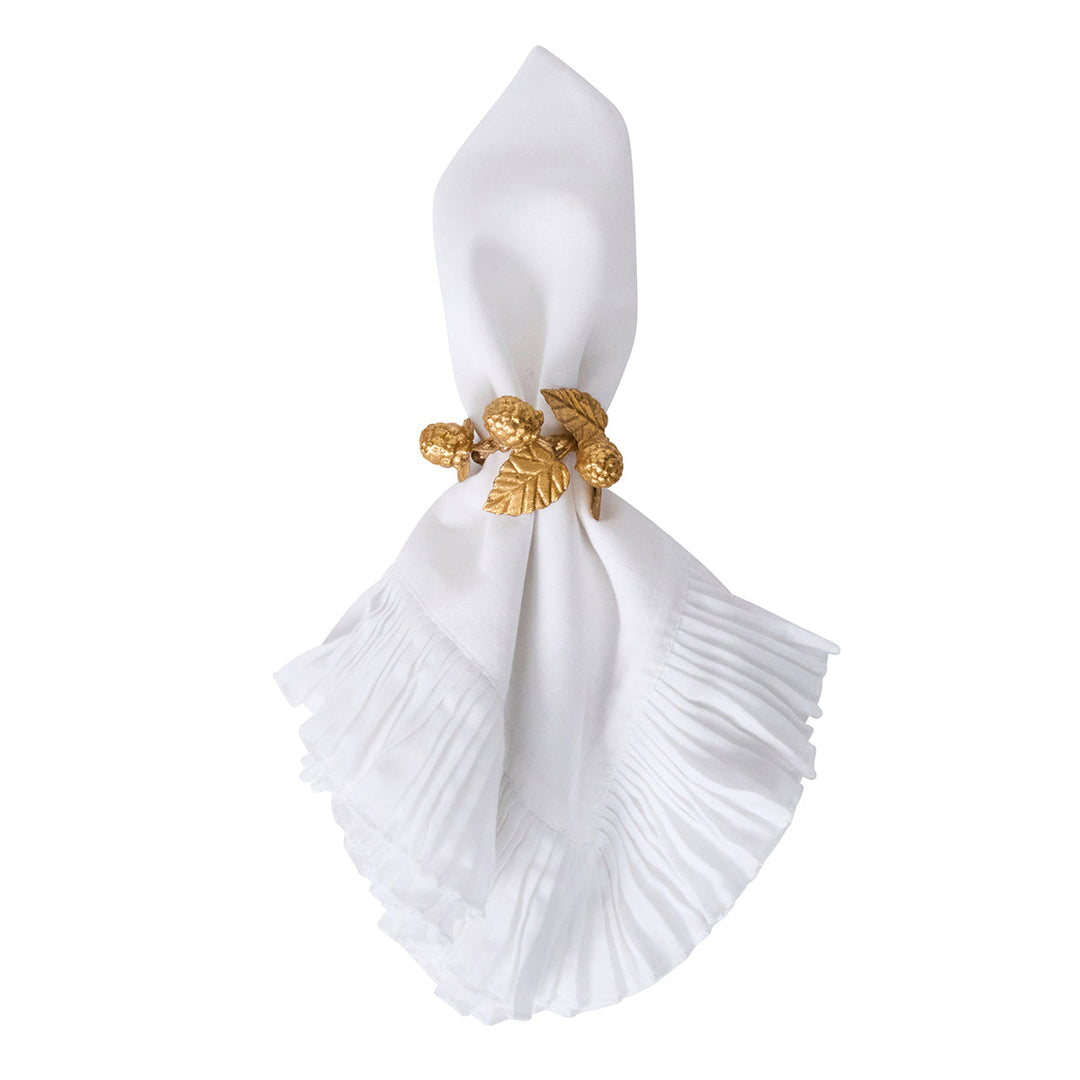Forest Walk Leaf Napkin Ring Assorted Set/4 - Gold