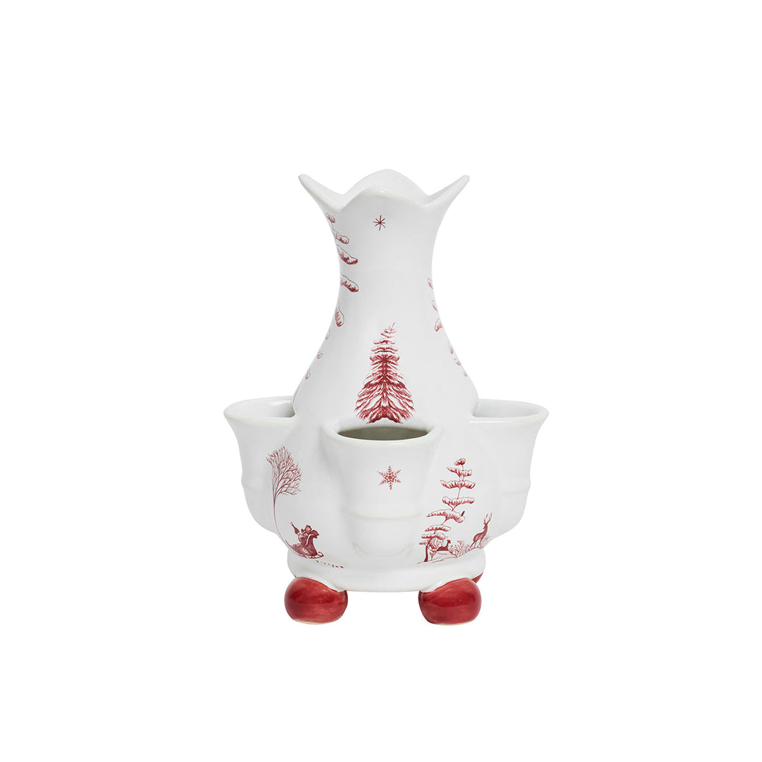 Country Estate Winter Frolic 6" Tulipiere Vase - Ruby