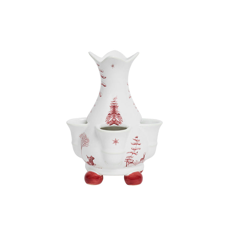 Country Estate Winter Frolic 6" Tulipiere Vase - Ruby